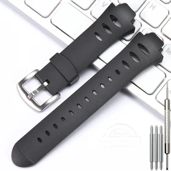 Rubber Replacement Watch Band Strap with Stainless Steel Buckle - 20mm (Black S Buckle)