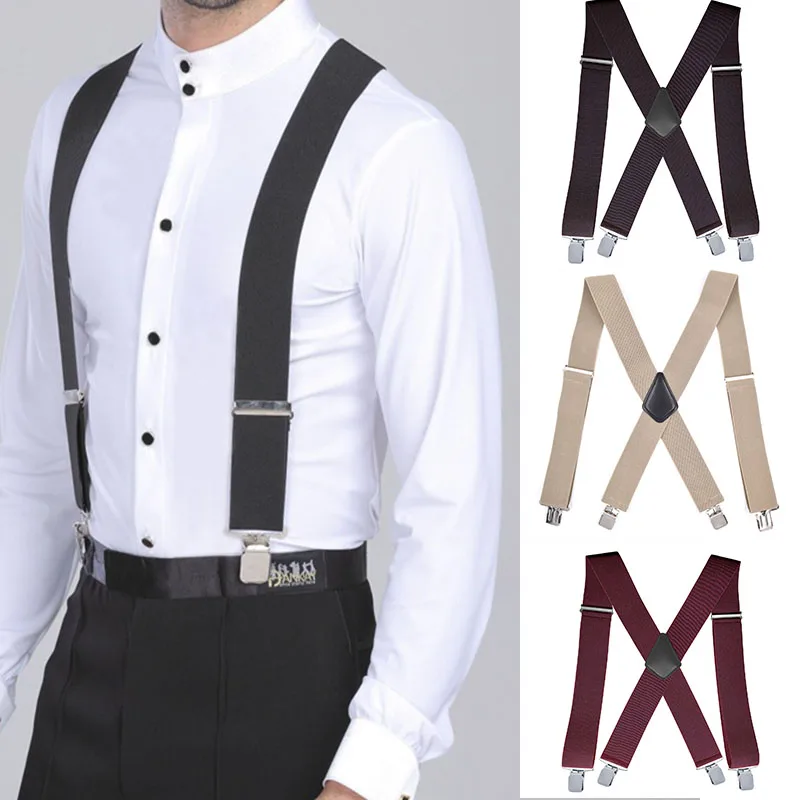 Leather Pants Suspenders for Men Heavy Duty