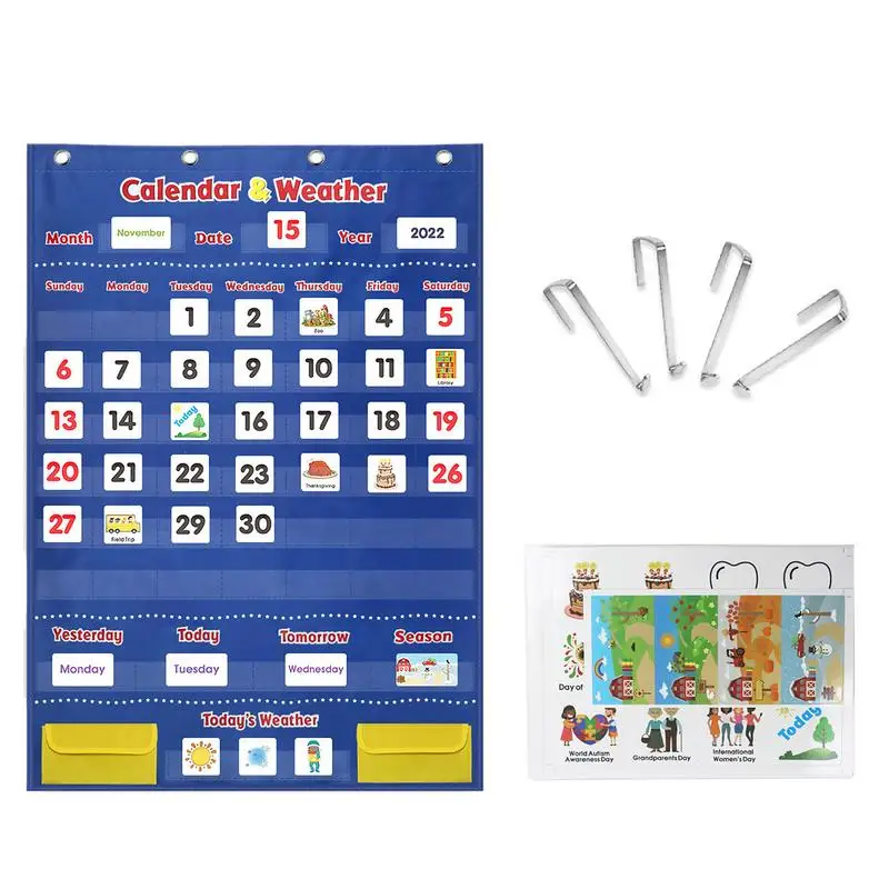 

Classroom Monthly Calendars Pocket Chart Monthly Calendars & Weather Pocket Chart For Kids 3 Age Calendars Set For Kids 3