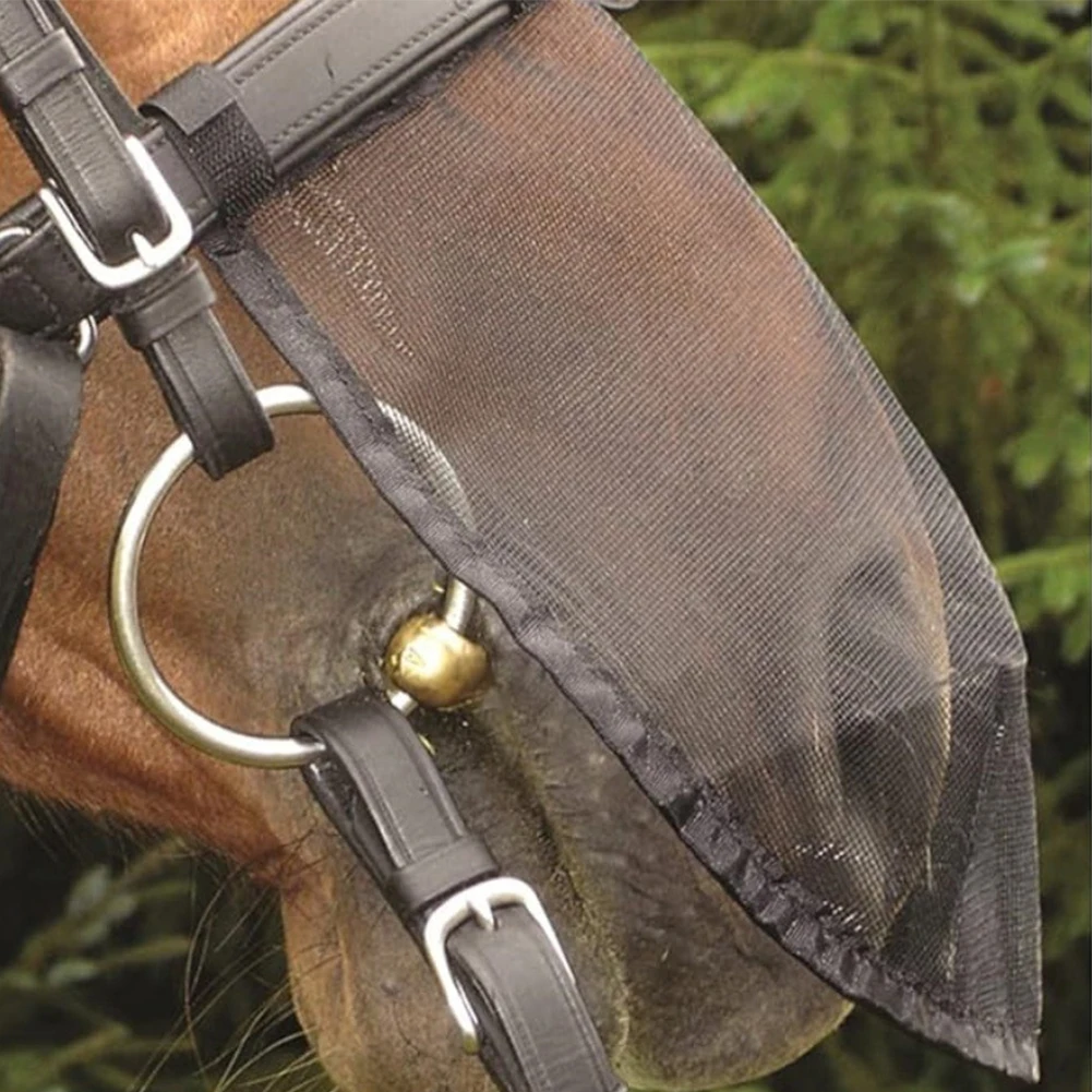 Horse Nose Mosquito Protection Mesh Breathable Headgear Livestock Nose Face Cover Horse Nose Net Horse Care Products Size:M/L 2