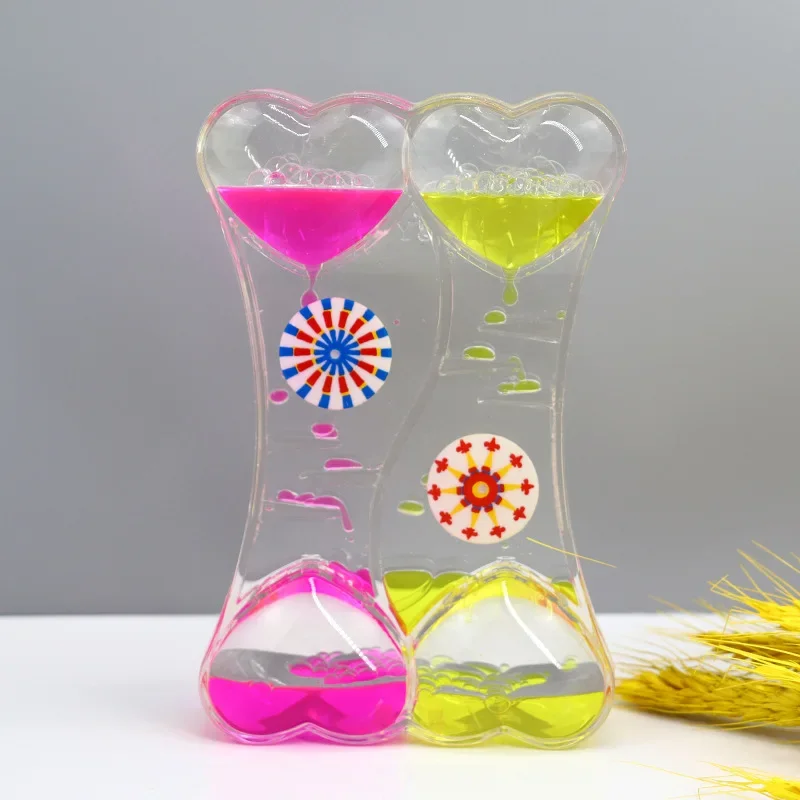 Ornament Crafts Liquid Oil Leakage Drops Peach Heart Acrylic Plastic Student Gifts Children's Toy Festival