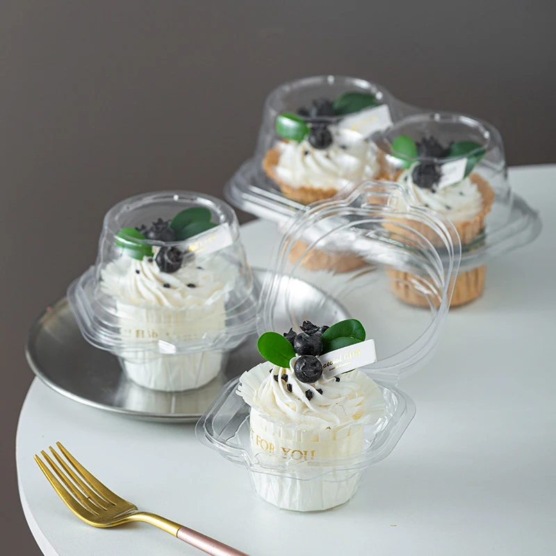 10/20pc Disposable Cup Cake Box Transparent Box Packe Thickened Dome Cake Fruit Wedding Party Cup Candy Gift