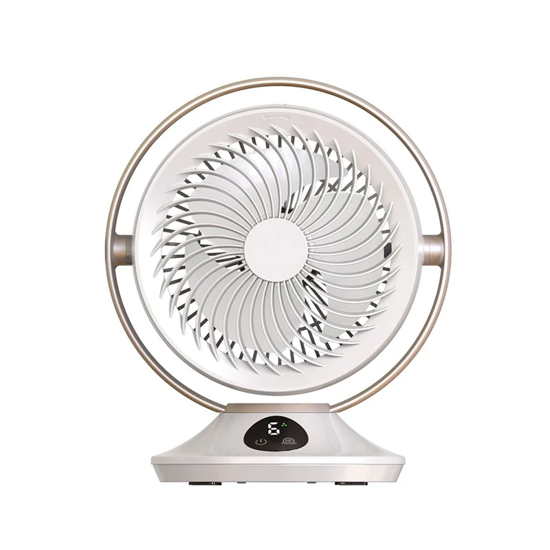 

Перезаряжаемый Настольный вентилятор на 3000 мА · ч, портативная настольная подсветка для всего комнаты-6 скоростей, наклон на 360 °, простая установка, простота использования