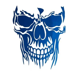 Skull 3D Reflective Film - Waterproof Automotive Exterior Decoration Sticker - 23X28CM (D Blue Skull)