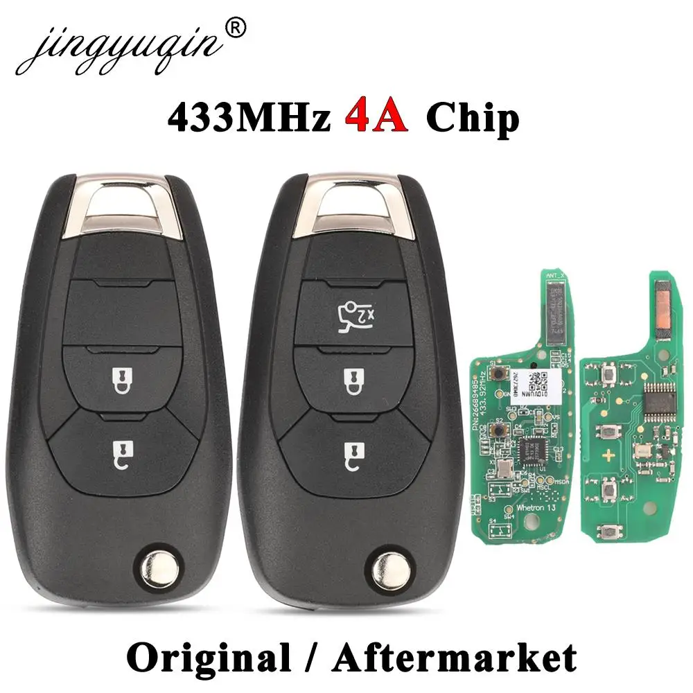 Jingyuqin-433-92Mhz-FSK-4A-Chip-Car-Remote-Flip-Key-per-Chevrolet-Cruze-2015-Cavalier-Trax.jpg Keyforkess 433.92Mhz FSK 4A Chip Car Remote Flip Key per Chevrolet Cruze 2015 Cavalier Trax Sonic Spark 2019 PCB originale - Jingyuqin 433 92Mhz FSK 4A Chip Car Remote Flip Key per Chevrolet Cruze 2015 Cavalier