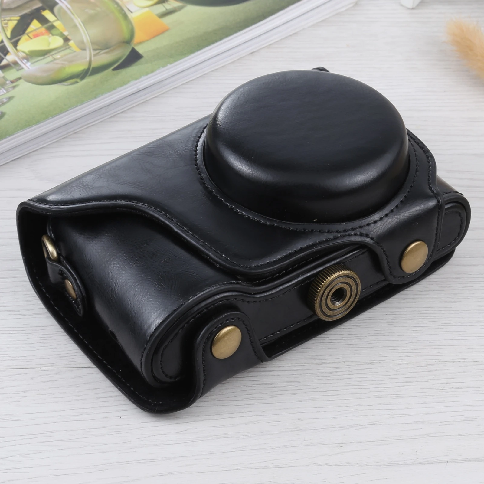 Full Body Camera Bag for Samsung Galaxy Camera EK-GC100 / EK-GC110 / EK-GC200 PU Leather Protective Case with Strap