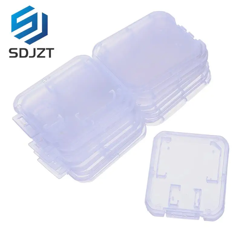 Clear Plastic Memory Card Case Stick Micro SD TF Card Storage Box Protection Holder 10pcs Transparent Memory Storage Boxes