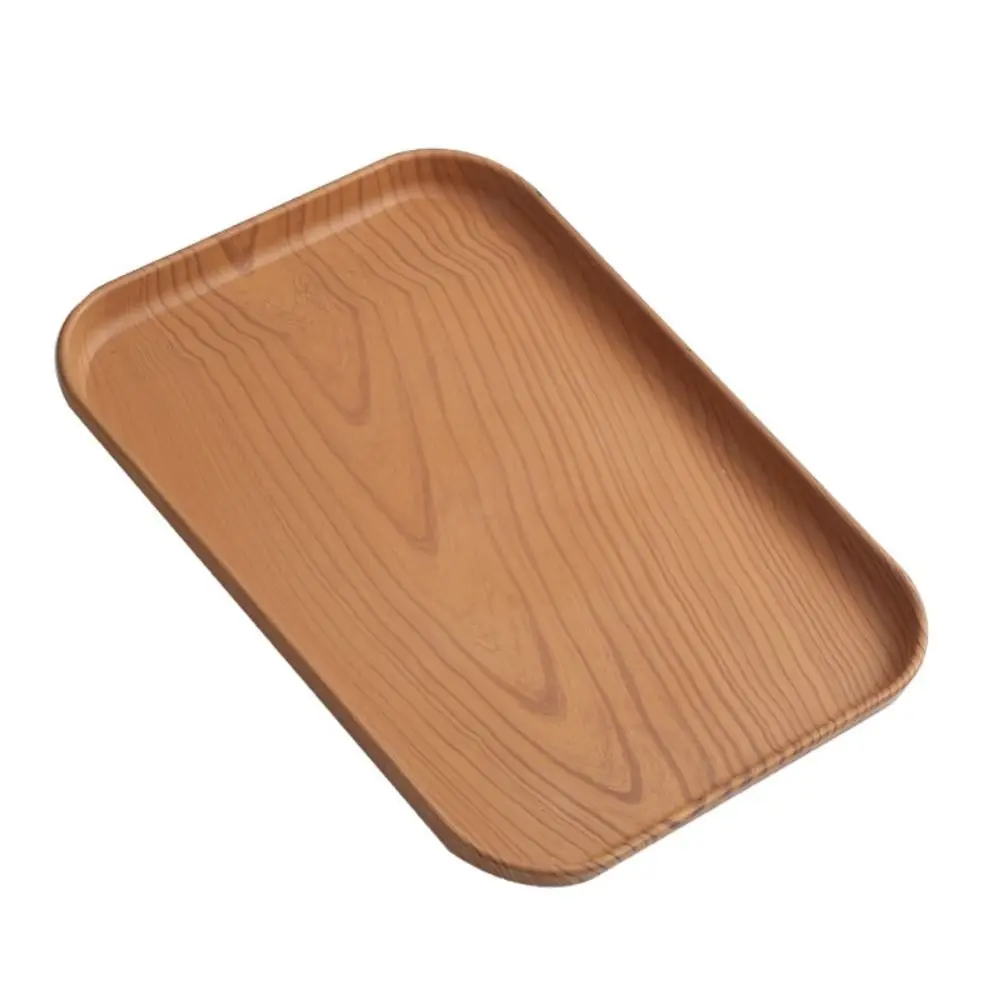 Nordic Rectangular Plastic Pallet Imitation Wood Colors Fruit Coffee Tray Storage Tray Dining Plate Home Serving Tray Tea Tray 3
