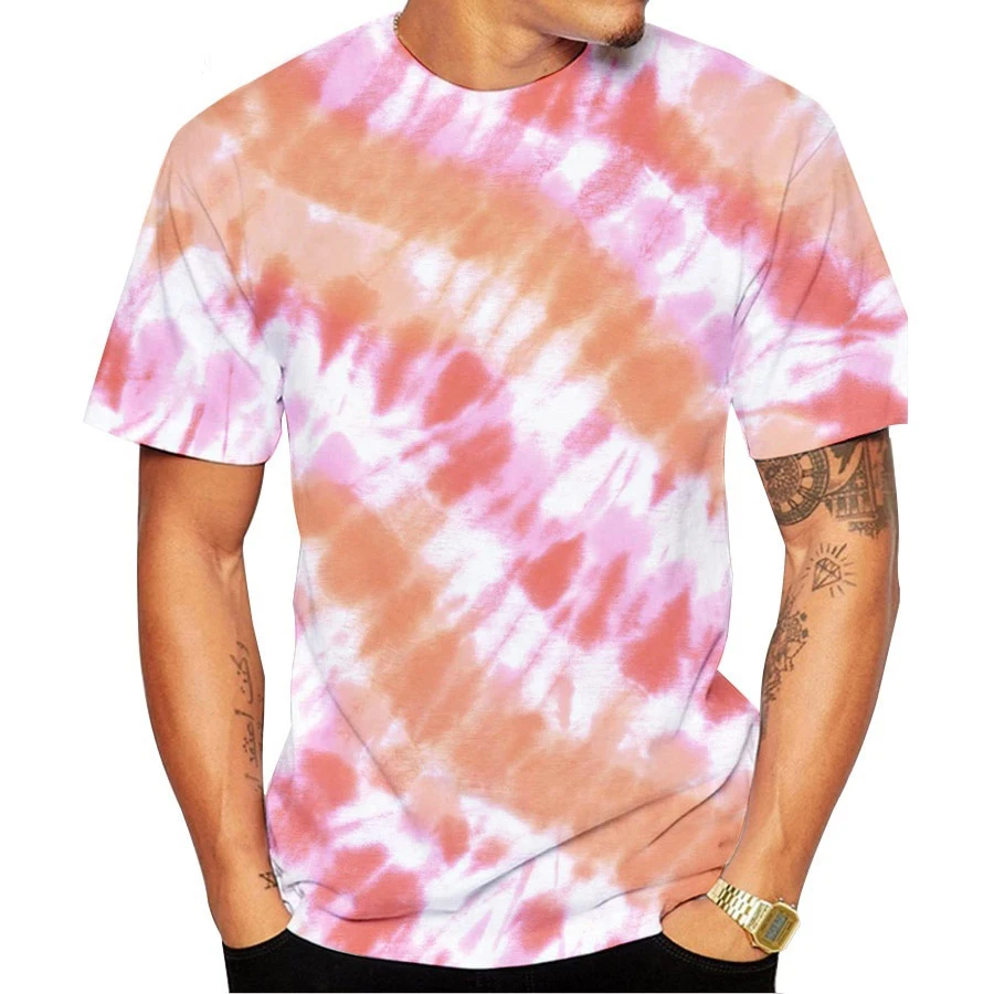 Tie Dye 3D Print Short Sleeve T Shirt