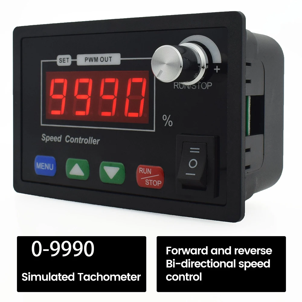 

DC10-55V 40A DC Motor Speed Regulator 4-bit Digital Tube Tachometer button+knob speed regulation forward and reverse switching