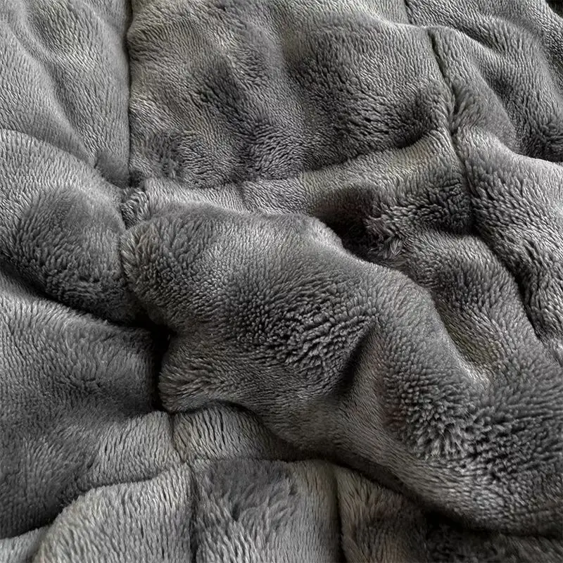 Winter Plush Mattress Flannel Thicken Bed Sheet Filling Cotton Warm Bed Cover Bedroom Soft Cushion Tatami Mat Non-slip
