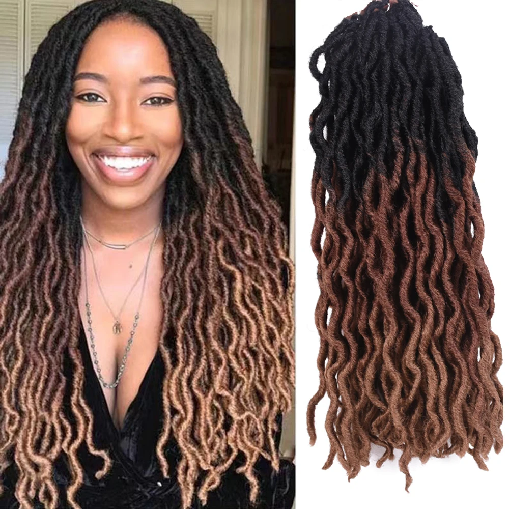 Gypsy Locs Synthetic Goddess Faux locs Crochet Hair Soft Braids Dreadlocks Curly Twist Braiding Hair for Black Women18strands