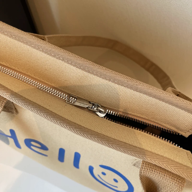 Leinwand Tasche Frauen Hohe Kapazität Tasche Mode Cartoon Handtasche Vielseitig Casual Reise Einzelnen Schulter Tote Einfache Einkaufstasche – Detail 17