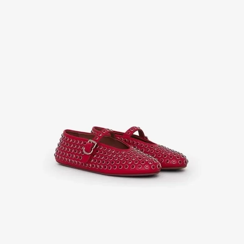Women Flats 2024 New Water Diamond Rivet Ballet Mary Jane Shoes Sneakers Women Comfortable Ballet Shoes for Women Lolita Shoes