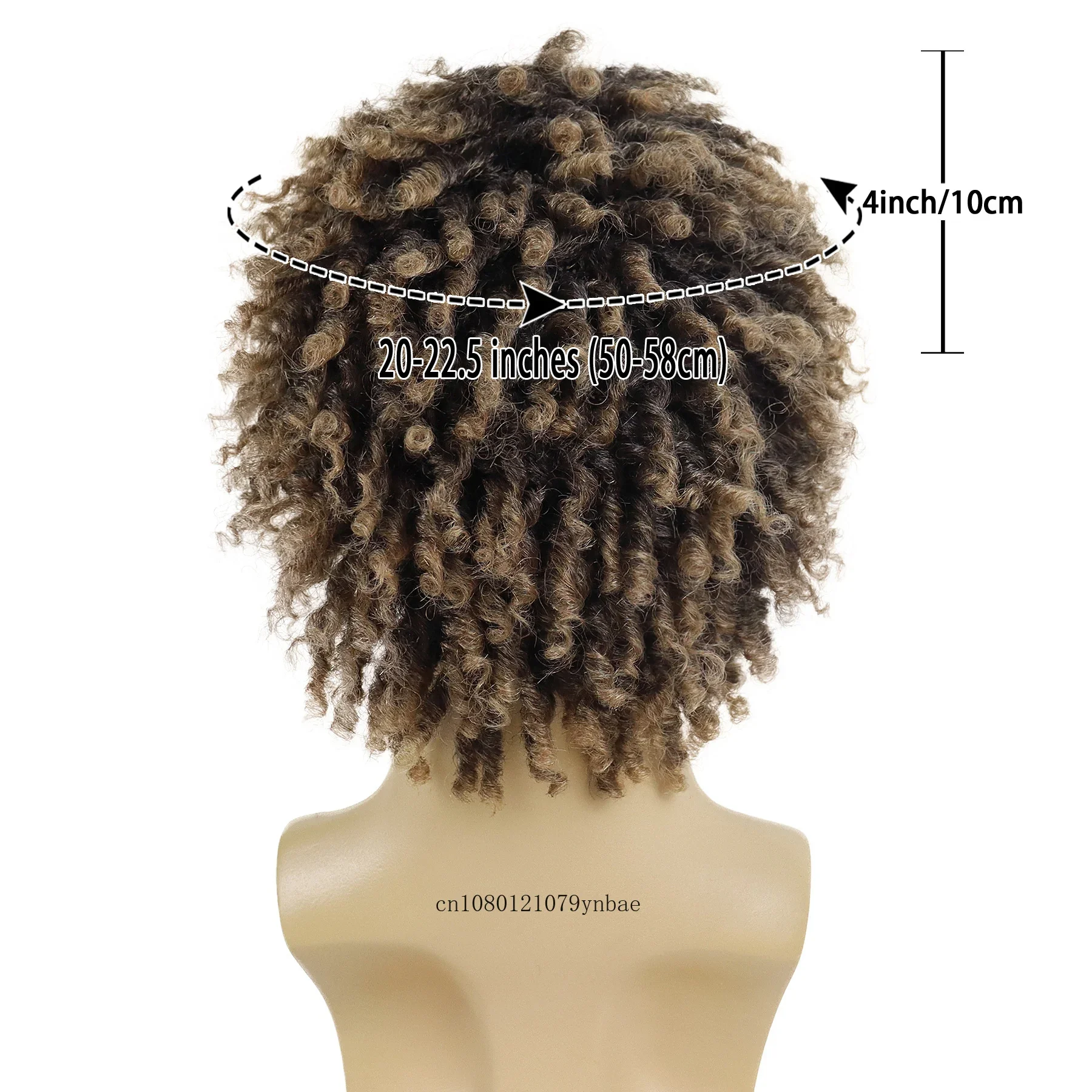 Synthetic Dreadlock Wig for Men Male Braided Mix Brown Wigs Locs Crochet Twist Hair Afro Curly Wig Natural Looking Hip Hop Daily