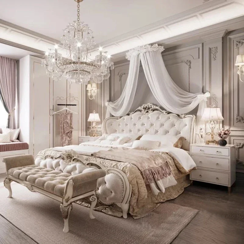 Scaffali Di Fascia Alta Royal Bed Frames European Luxury Full Size Modern Bed Frame Mobili Per Dormire Sicuri In Legno