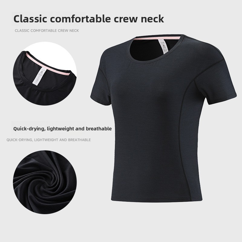 New Ice Silk Short-sleeved Female Summer Thin Slim Yoga Quick-dry T-shirt Casual Sports Quick-dry Running Tops