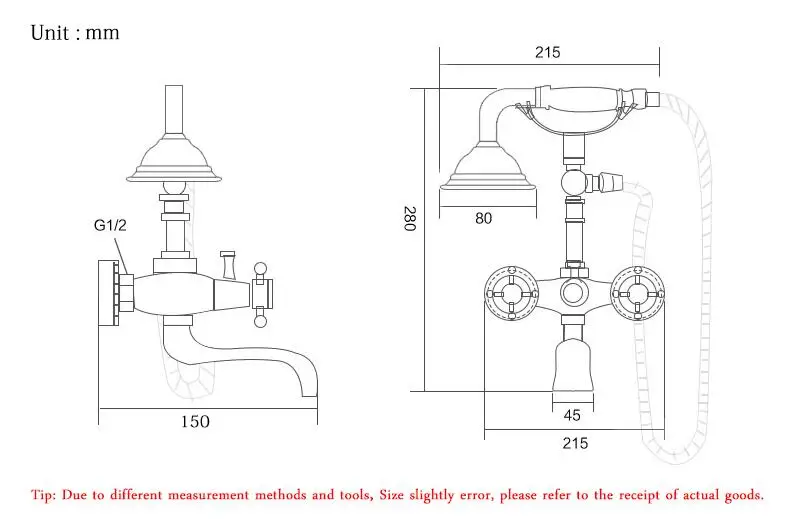 Description Picture 2 of itemBlack finish Brass European Design telephone Style ceramic base deco Bath and Shower Mixer Faucet exposed shower set H9581