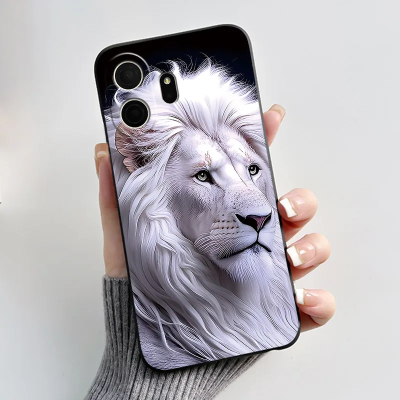 Black Silicone Shockproof Phone Case with Love Moon Pattern - Stylish and Protective Design