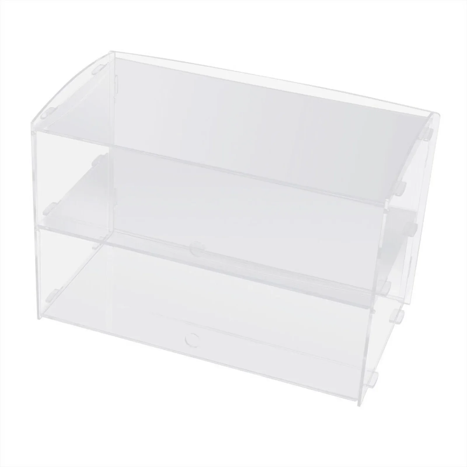 US 2 Trays Acrylic Pastry Donut Display Case Clear Cupcake Display Serve Self