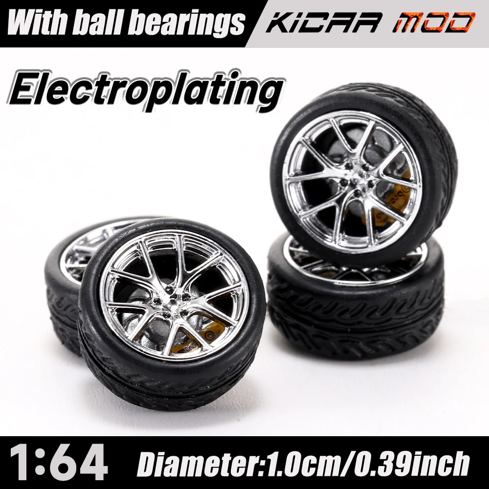 키카모드 1/64 모델카 ABS 휠 볼 베어링 브레이크 디스크 직경 10mm 개조 부품 모델카 핫휠용