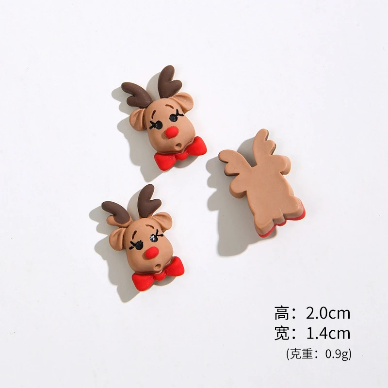 Cute Mini Cartoon Christmas Series Resin Figurine Crafts Flatback Cabochon Ornament Jewelry Making Hairwear Accessorie 20Pcs