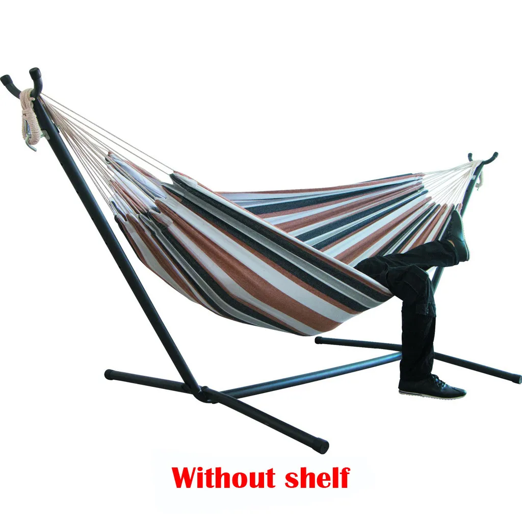 Hanging Hammock With Spreader Bar Swing Chair Outdoor Travel Camping Stripe Sleeping Hang Bed Garden Yard Patio Hammocks 4