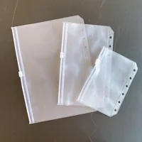 5Pcs A5 A6 A7 Clear Pockets Zipper Folders Notebook Binder Waterproof PVC Pouch Document Bags 4