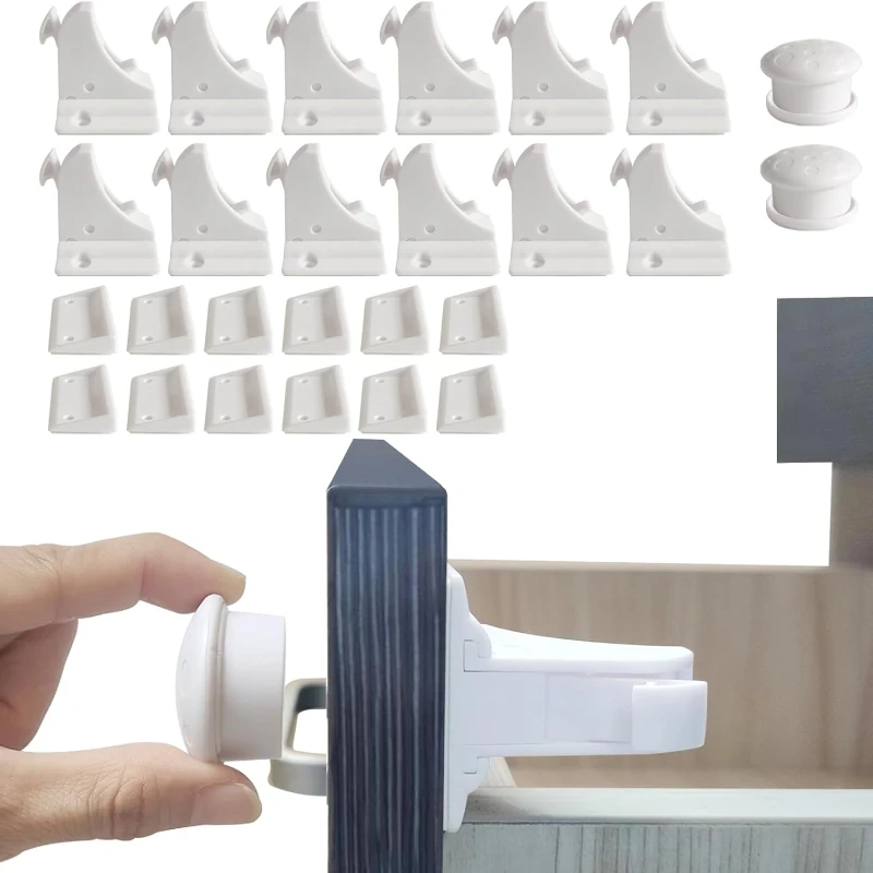 Cabinet Lock Child Lock Safety Lock Magnetic Child Locks for Cabinets & Drawers with Cradle