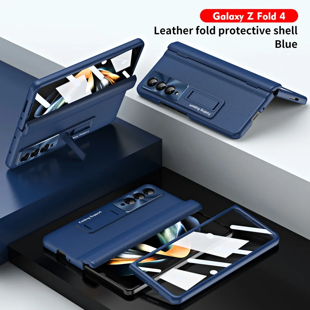 

Ударопрочный чехол с полным покрытием для Samsung Galaxy Z Fold 4, защита шарниров, держатель с подставкой, Ультратонкий чехол с защитой экрана