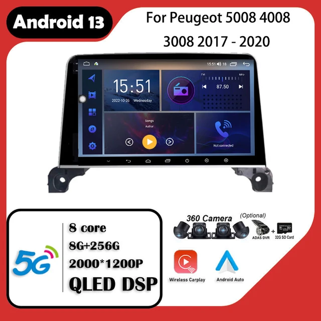 Car Video Player GPS Navigation Radio Multimedia For Peugeot 5008