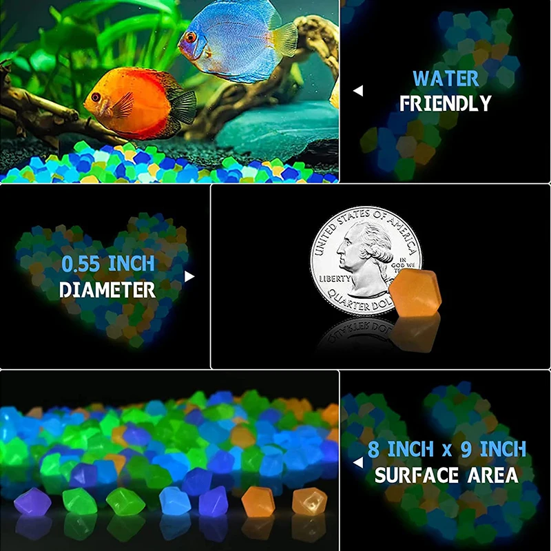 Luminous Sand 50/100pcs Glow In Dark Stone DIY Decoration Garden Yard Outdoor Path Lawn Fish Tank Aquarium Home Decor