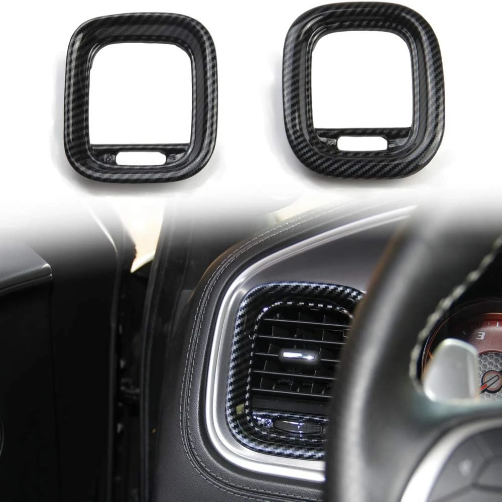 

​Carbon Fiber Air Vent Cover AC Outlet Trim kit for Charger 2015+