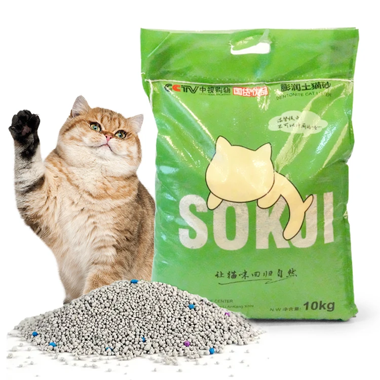 Arena para gatos con forma de bola ultra absorbente y libre de polvo de Muawu Factory, que se aglomera rápidamente, control de olores, arena para gatos de bentonita desechable