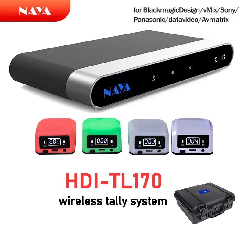 Naya Wireless Tally System Hdi-Tl170 4/6/8 Tally Light 2000M Distanza Di Trasmissione Per Sony Blackmagic Design Avmatrix Switcher