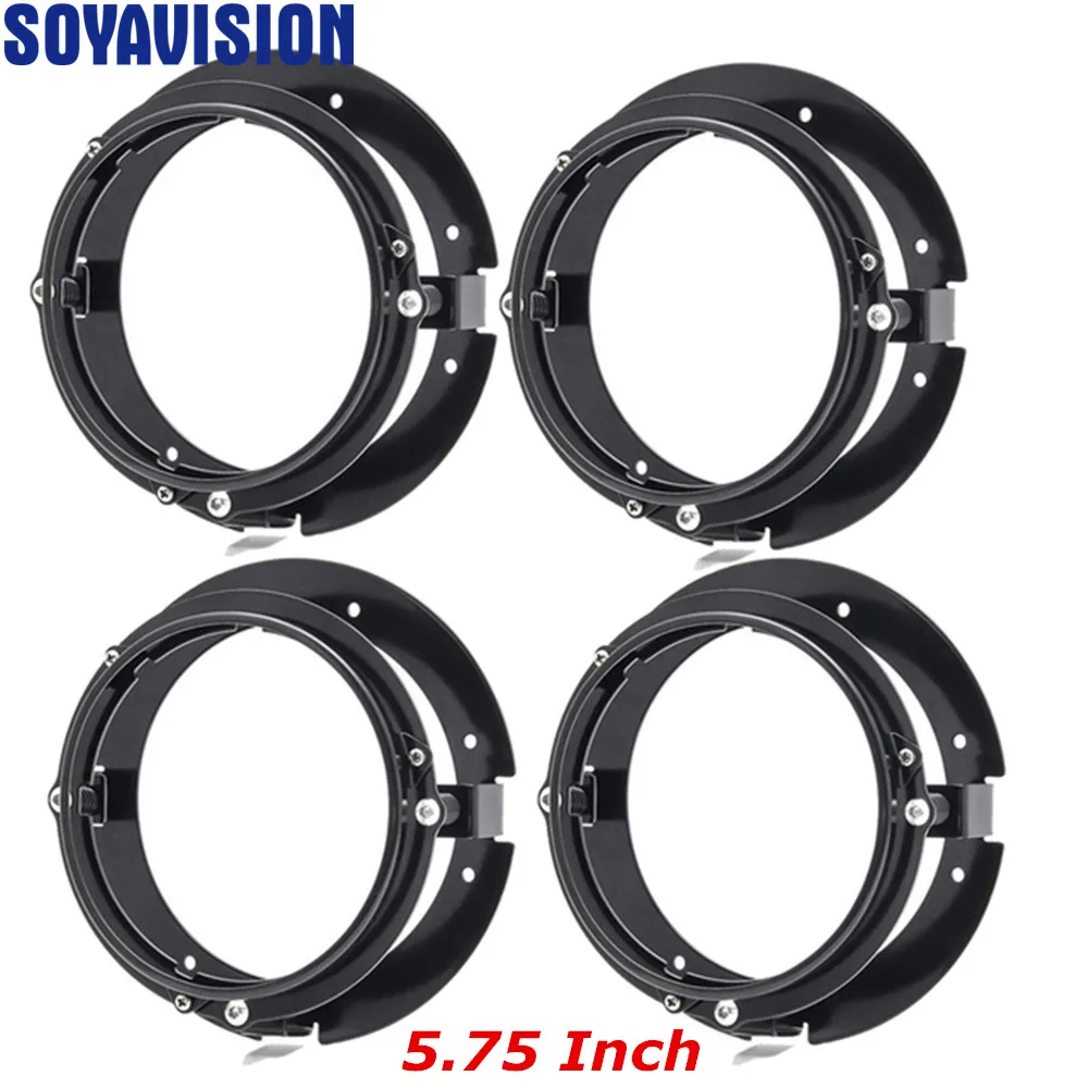 Universal Round 5 3/4" 5.75 Inch Motorcycle LED Headlight Mounting Bracket Black/Silver Motor Headlamp Mount Brackets Ring