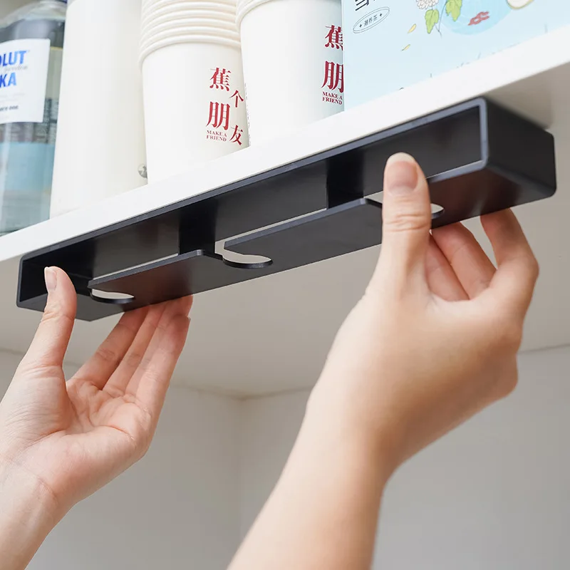 Wine Glass Rack Kitchen Under Cabinet Hanging Holder