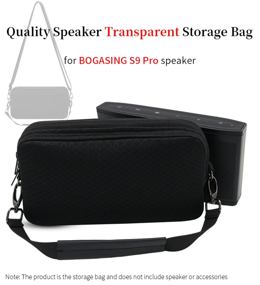 Portable Speaker Bag for BOGASING S9 Pro Speaker Sound Permeable Bags S9 Pro Outdoors Travel Carrying Transparent Case