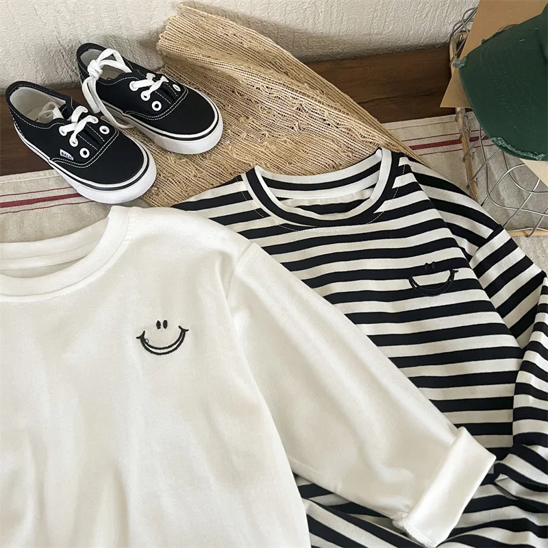 Boys Cotton T-shirts 2-8 Years Casual Soft Long Sleeve Smile Tee Summer Kids t shirt,cotton t shirt,kids t shirt