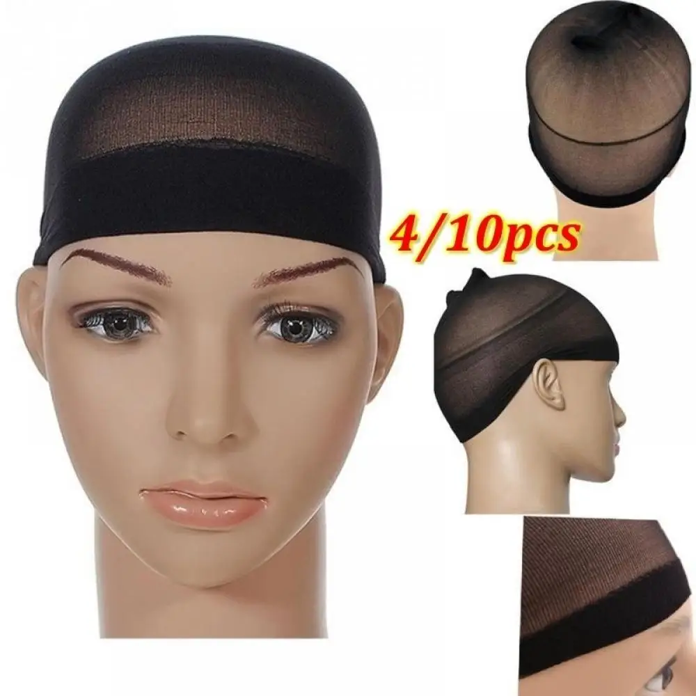 Women Stockings Style Stretchable Wig Cap Hair Net Elastic Mesh Liner Snood 2Pcs hair styling tool wig caps hair nets hair styling tools wig accessories