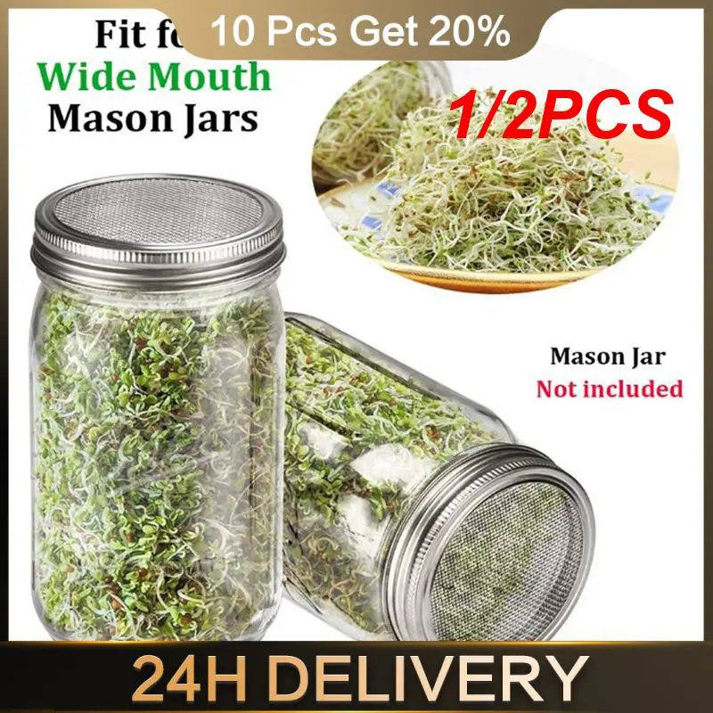 

1/2PCS Seed Sprouter Cover Strainers Filter 70mm 86mm Germination Cover Accessories Tools Sprouting Lid