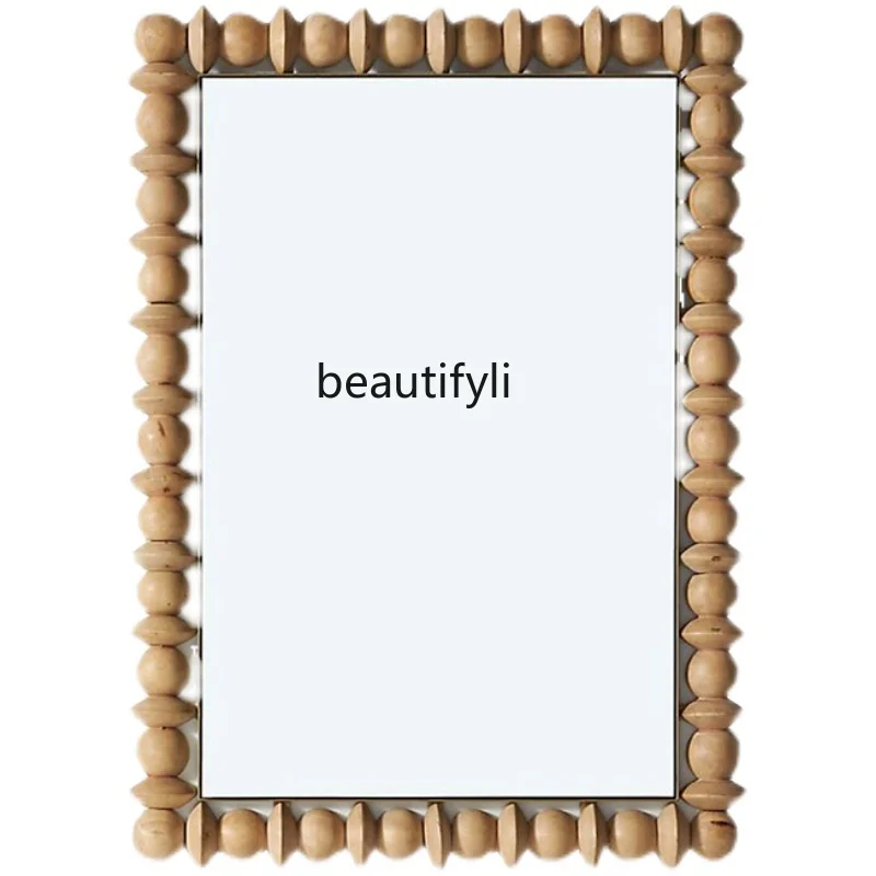 

Full Body Dressing Floor Mirror Ins Style Fitting Log Decoration American Creative Wall-Hanging Mirror Hallway Mirror