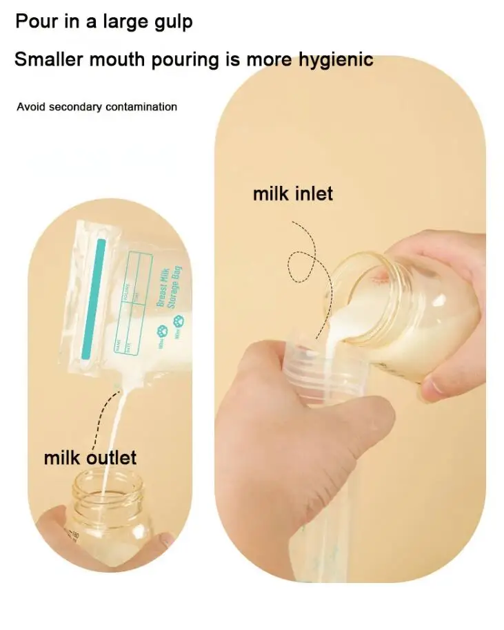 30pcs 250ml Milk Freezer Bags Mother Milk Baby Food Storage Breast Milk Storage Bag BPA Free Baby Safe Feeding Bags 5