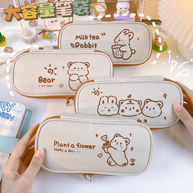 Kawaii Pencil Case Aesthetic Cute Pencil Cases for Girls Clear Large  Capacity Pencil Pouch Kawaii School Supplies Kids Gift - AliExpress