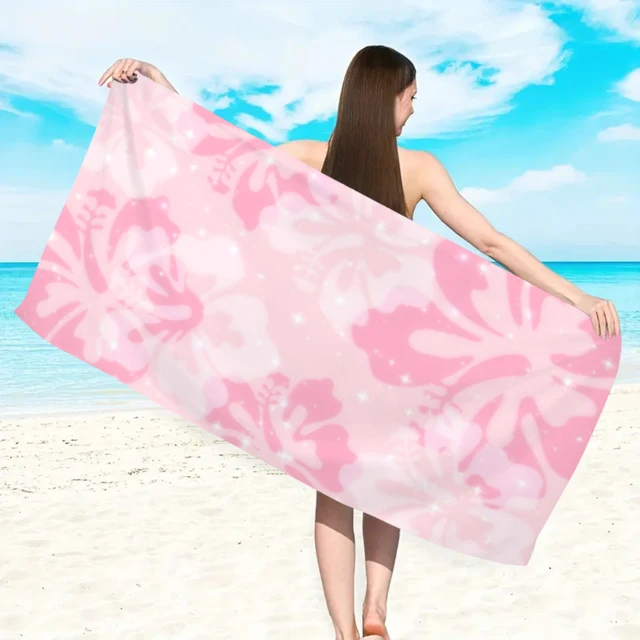 1pc floral minimalist printed beach towel, quick drying absorbent swimming towel, suitable for sports, camping, yoga 3