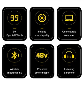 TKLBLS Professional 6-Channel 99DSP Audio Mixer 48V Phantom Power USB Studio Karaoke Bluetooth DJ Console Mixer 3
