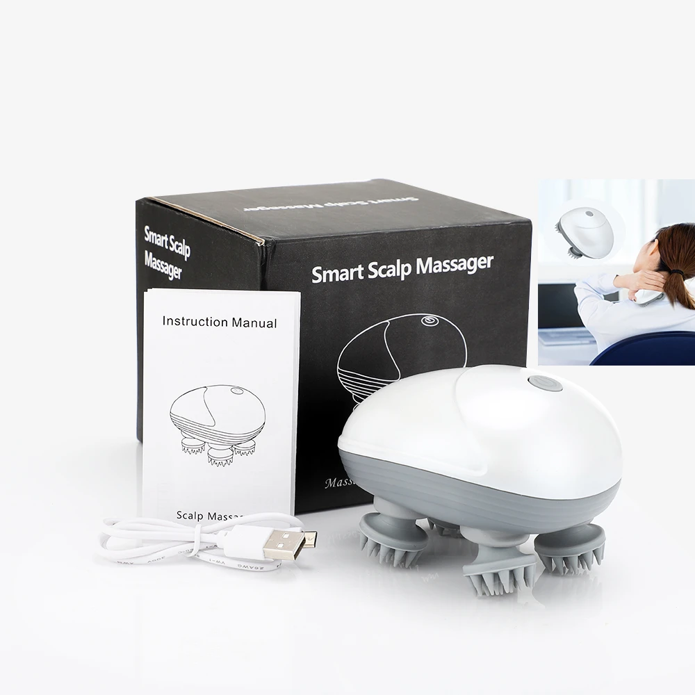 Head Massager Mini Rechargeable Massage Device Electric Scalp Dragon
