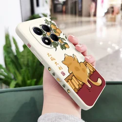 Charming Cat-Themed Silicone Phone Case for Poco X6 (White 1)