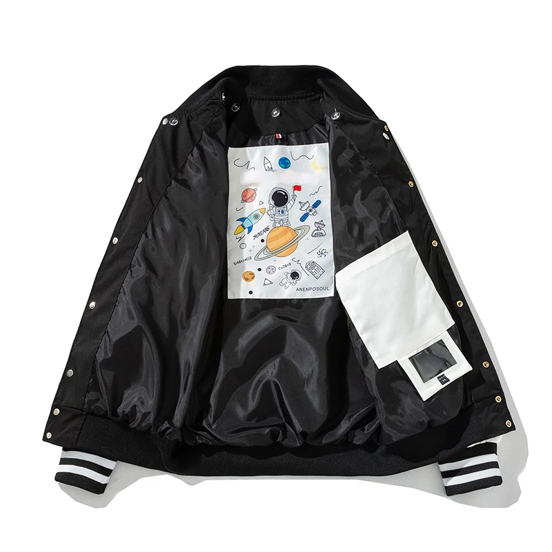 Embroidery Varsity Jacket Men Women Letter Vintage Jacket Fashion Baseball Coat Male Spring Autumn Windbreaker Korean Blue Green