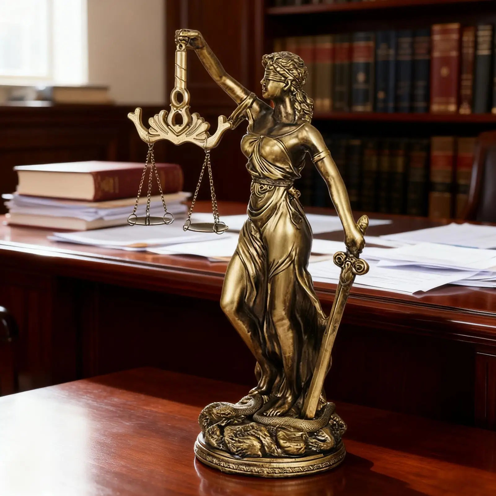 Hars Lady Justice beeldje - Elegant Law Standbeeld